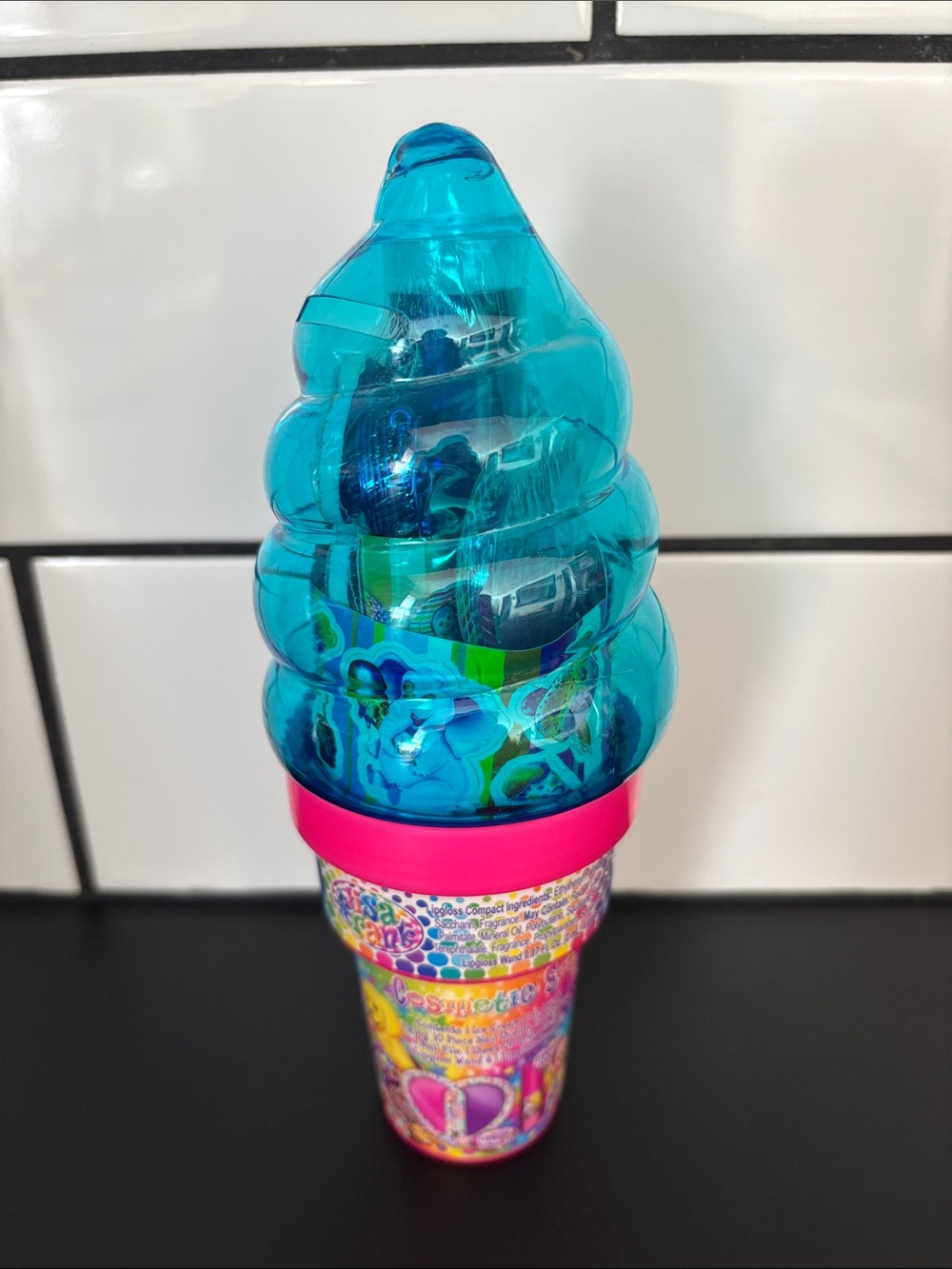 Y2K Lisa Frank Ice Cream Cone Bank Cosmetic Set NWT